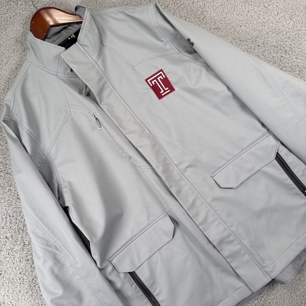 Under Armour Storm Jacket Mens XL Gray Temple Owls Cold Gear Water Resistant